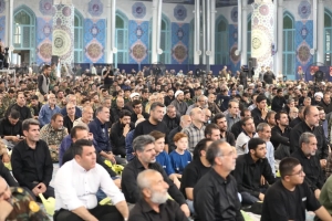 تصویر مراسم اربعین شهدای جنایت اخیر رژیم صهیونیستی در استان البرز برگزار شد