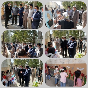 تصویر نمایشگاه و ایستگاه نقاشی به مناسبت هفته دفاع مقدس در شهر نظرآباد برگزار شد