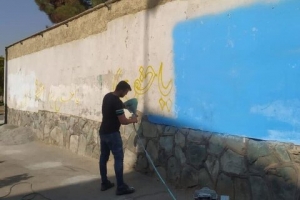 تصویر دیوارهای محله «حسن آباد» رنگ‌آمیزی شد