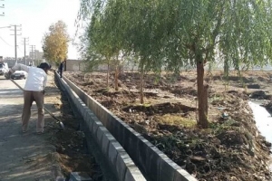 تصویر ساخت نهر در خیابان ششم غربی «آق تپه»