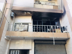تصویر انفجار گاز و آتش سوزی در اسلام آباد کرج یک مصدوم داشت