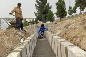 تصویر احداث نهر در خیابان «مجاهد»