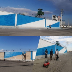 تصویر رنگ آمیزی دیوار پادگان علمی تخصصی شهید چمران اجرایی شد