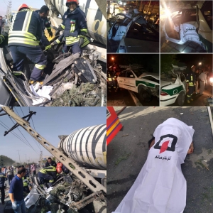 تصویر حضور به موقع و سریع نیروهای آتش نشانی و خدمات ایمنی کمالشهر در حوادث شهری