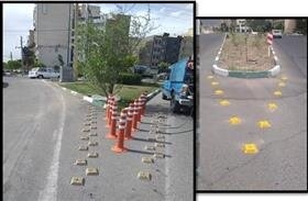 تصویر نصب علائم ترافیکی در منطقه ۷