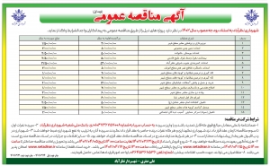 تصویر آگهی مناقصه عمومی شهرداری نظرآباد