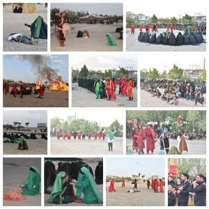 تصویر برگزاری نمایش مذهبی اسارت قافله حضرت ابا عبدالله الحسین(ع) در شهر گلسار