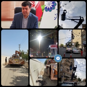 تصویر ادامه اجرای عملیات تامین روشنایی معابر سطح شهر مشکین دشت