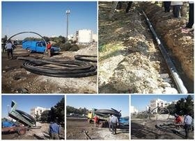 تصویر آغاز عملیات حذف آب شرب وانتقال آب خام به عرصههای فضای سبز