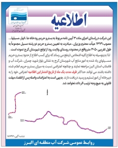 تصویر اطلاعیه شرکت آب منطقه ای استان البرز