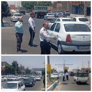 تصویر مدیریت ترافیک در شهر گلسار با همکاری راهور و شهرداری