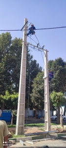 تصویر نصب تیربرق، ترانس و کابل‌کشی آتش‌نشانی ینگی امام هشتگرد