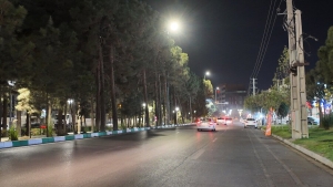 تصویر پروژه‌ی گسترده‌ی نوسازی روشنایی معابر کرج اجرا شد