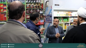 تصویر بازدید و نظارت میدانی علی حدادی از واحدهای صنفی و فروشگاه‌های سطح شهر نظرآباد