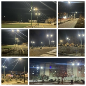 تصویر تحقق وعده شهرداری مهستان در توسعه روشنایی شهری