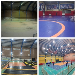 تصویر بهسازی سالن‌های  ورزشی جهان پهلوان تختی و شهید ارغنده مهستان در دستور کار قرار گرفت