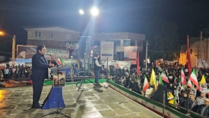 تصویر تأکید فرماندار نظرآباد بر وحدت ملی، اقتدار ایران و حمایت از جبهه مقاومت