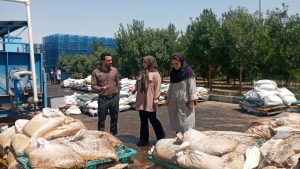 تصویر نمونه‌برداری دوره‌ای از ۱۲۰ تن لجن تصفیه‌خانه فاضلاب شهرک صنعتی نظرآباد