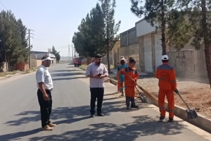 تصویر اجرای طرح پاکسازی و نظافت خیابان کاج کوی راشته در راستای ارتقای سیمای شهری ماهدشت