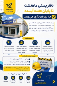 تصویر دفتر پستی ماهدشت تا پایان هفته آینده به بهره‌برداری می‌رسد